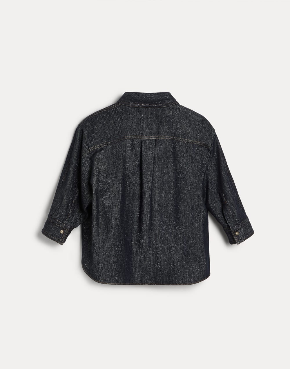 Denim shirt with monili Dark Denim Girls - Brunello Cucinelli