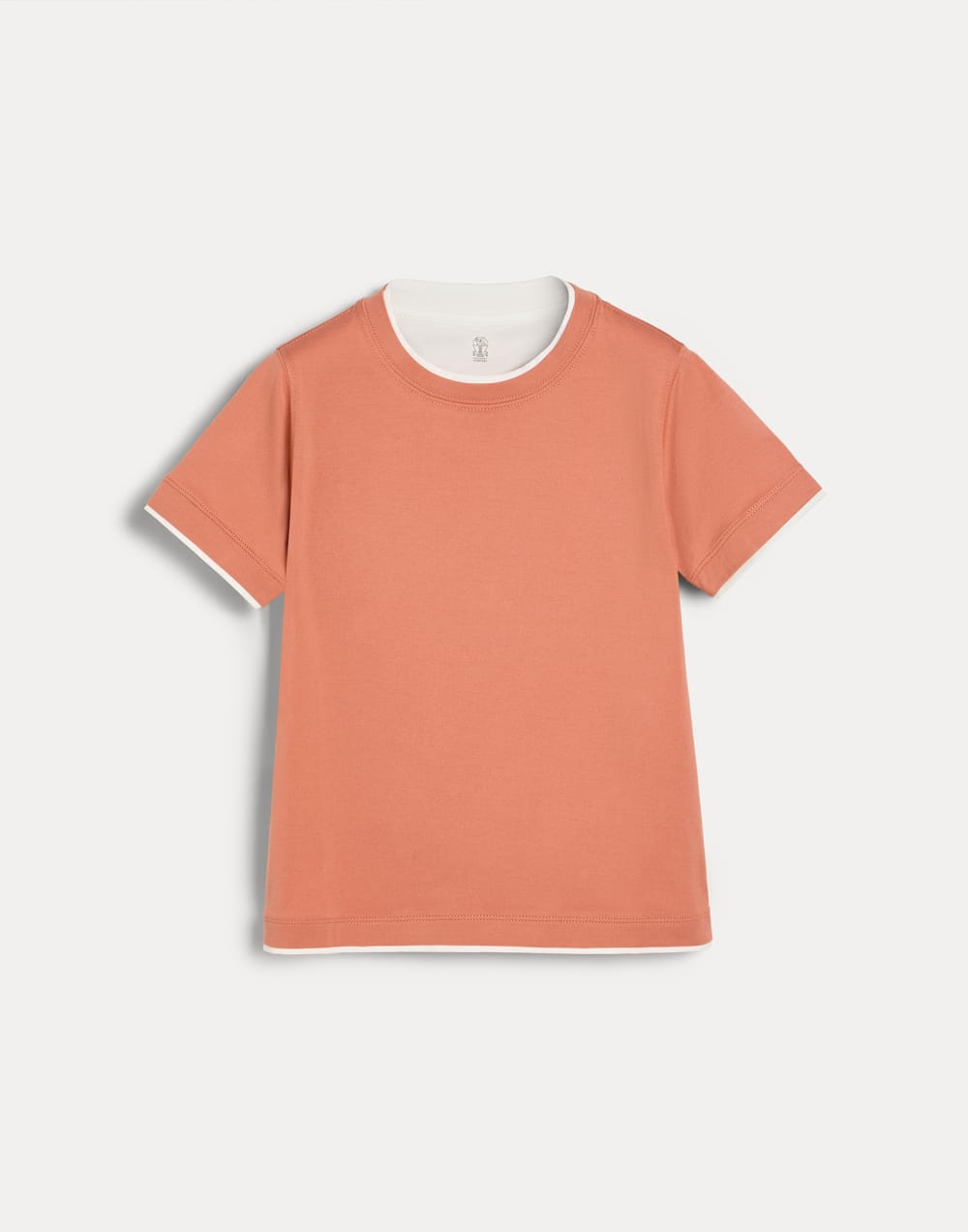 T-shirt with faux-layering Apricot Boys - Brunello Cucinelli