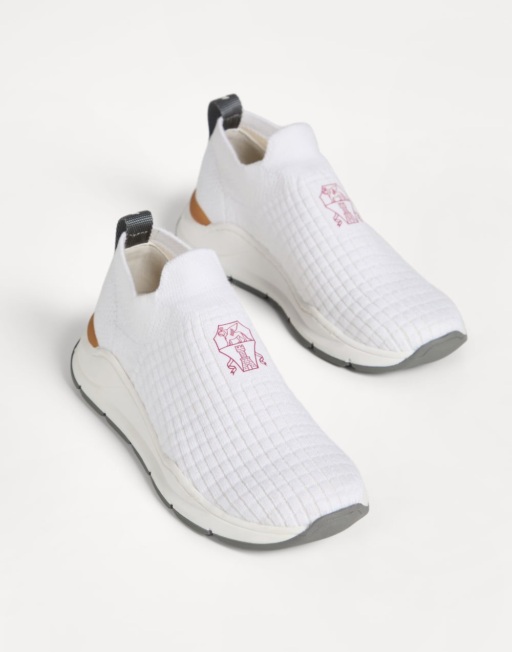 Knit slip-on runners with logo Panama Boys - Brunello Cucinelli