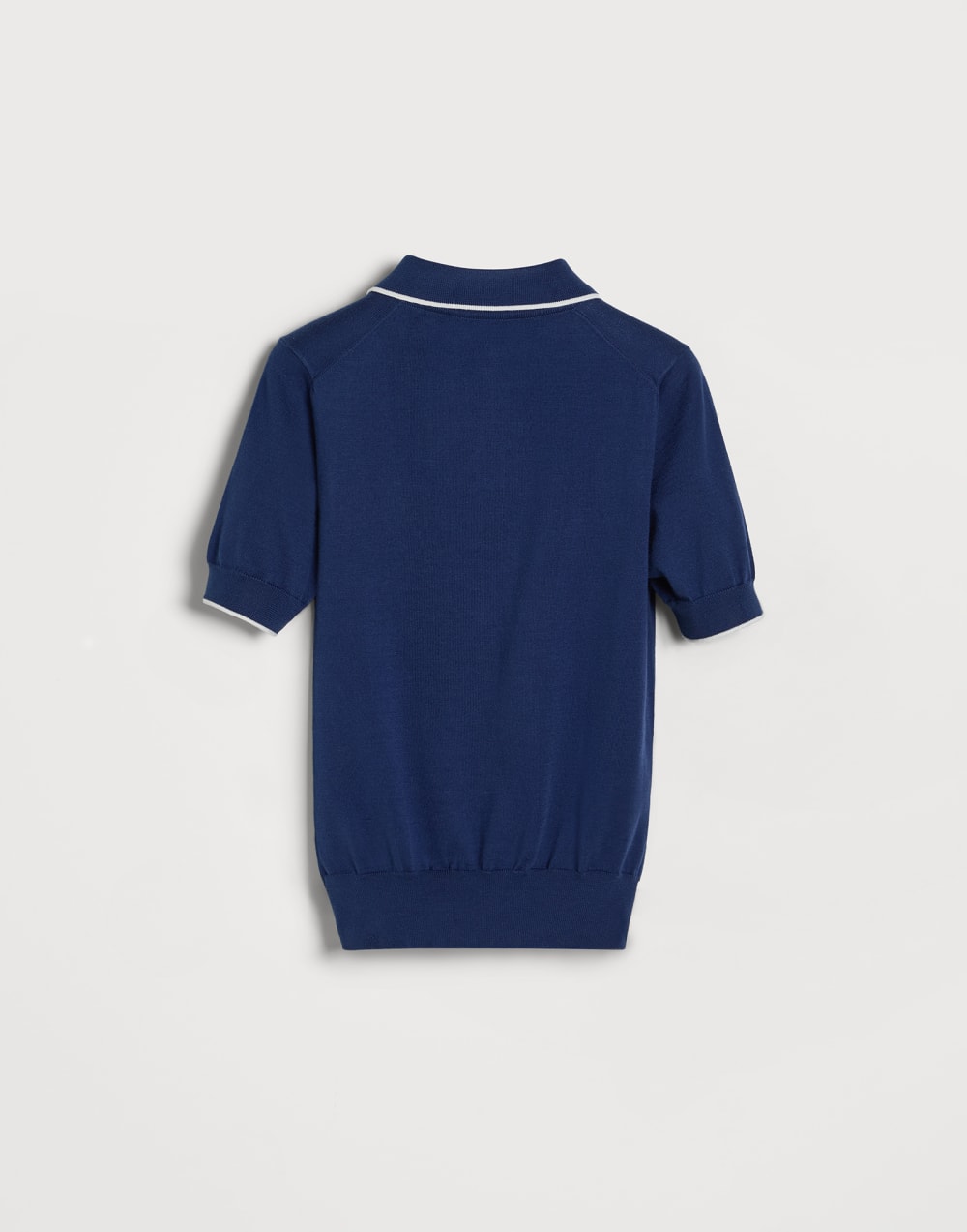 Polo en maille légère de coton avec logo Bleu Garçon - Brunello Cucinelli