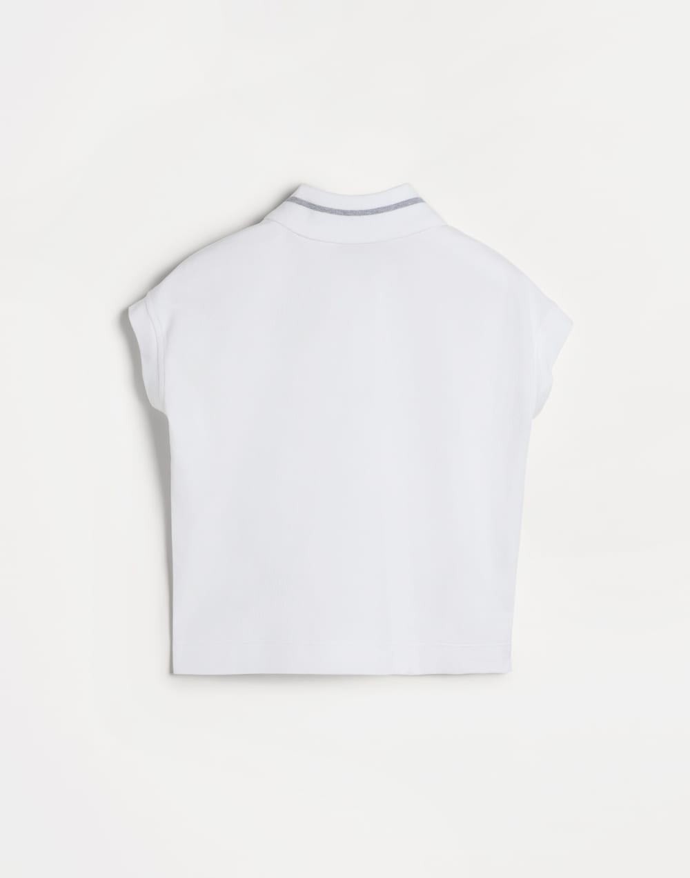 徽标装饰棉质汗布马球衫 白色 女童 - Brunello Cucinelli