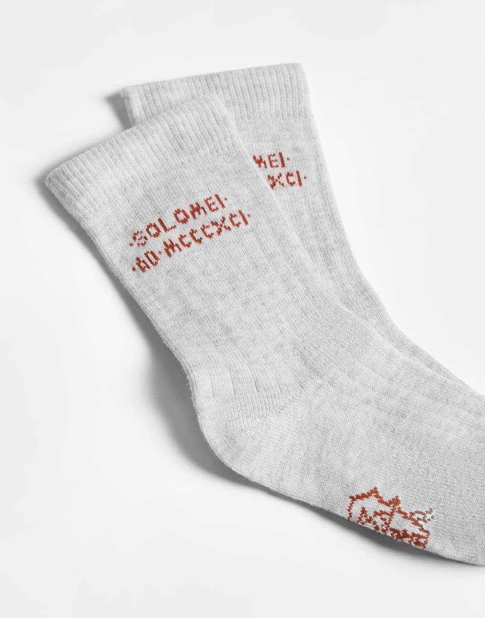 Cotton knit socks with intarsia Grey Boys - Brunello Cucinelli