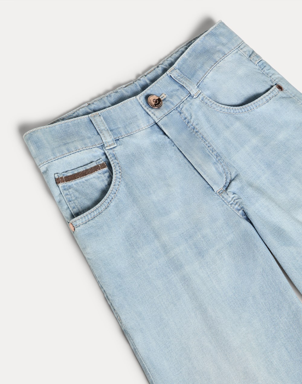 Five-pocket trousers Light Blue Denim Girls - Brunello Cucinelli