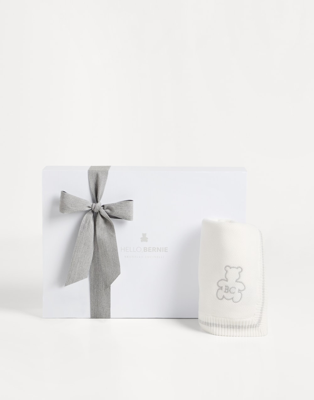 Baby Bernie blanket with embroidery Panama Baby - Brunello Cucinelli