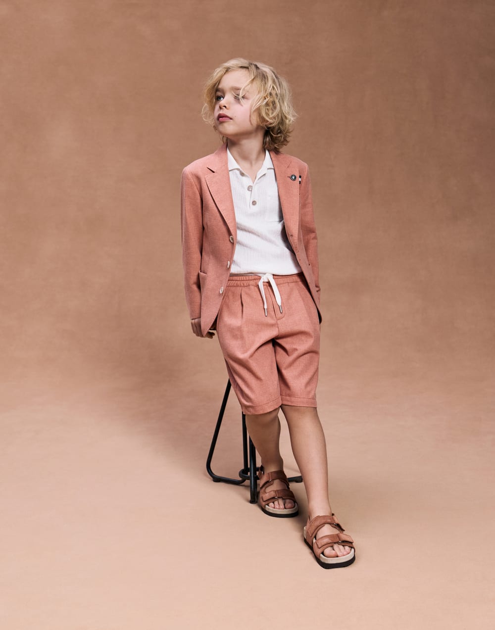 Suit with Bermuda shorts Apricot Boys - Brunello Cucinelli