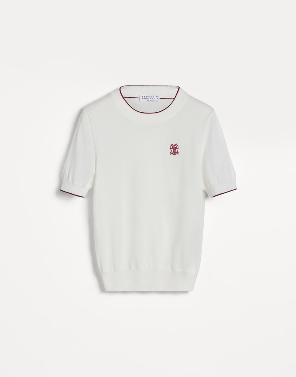 薄款针织 T 恤 白色 男童 - Brunello Cucinelli