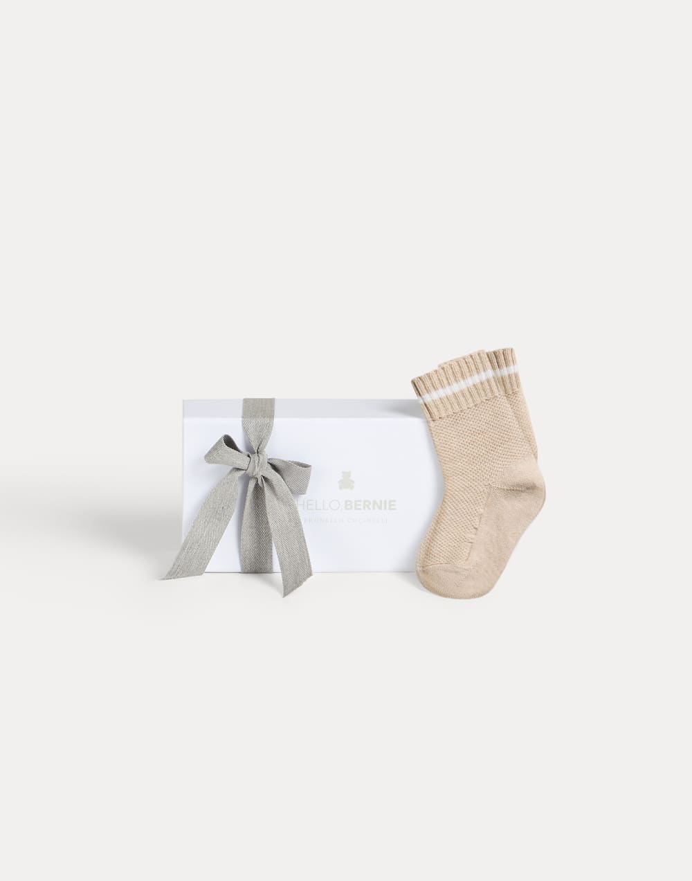 Baby Bernie Waffle stitch socks Sand Baby - Brunello Cucinelli