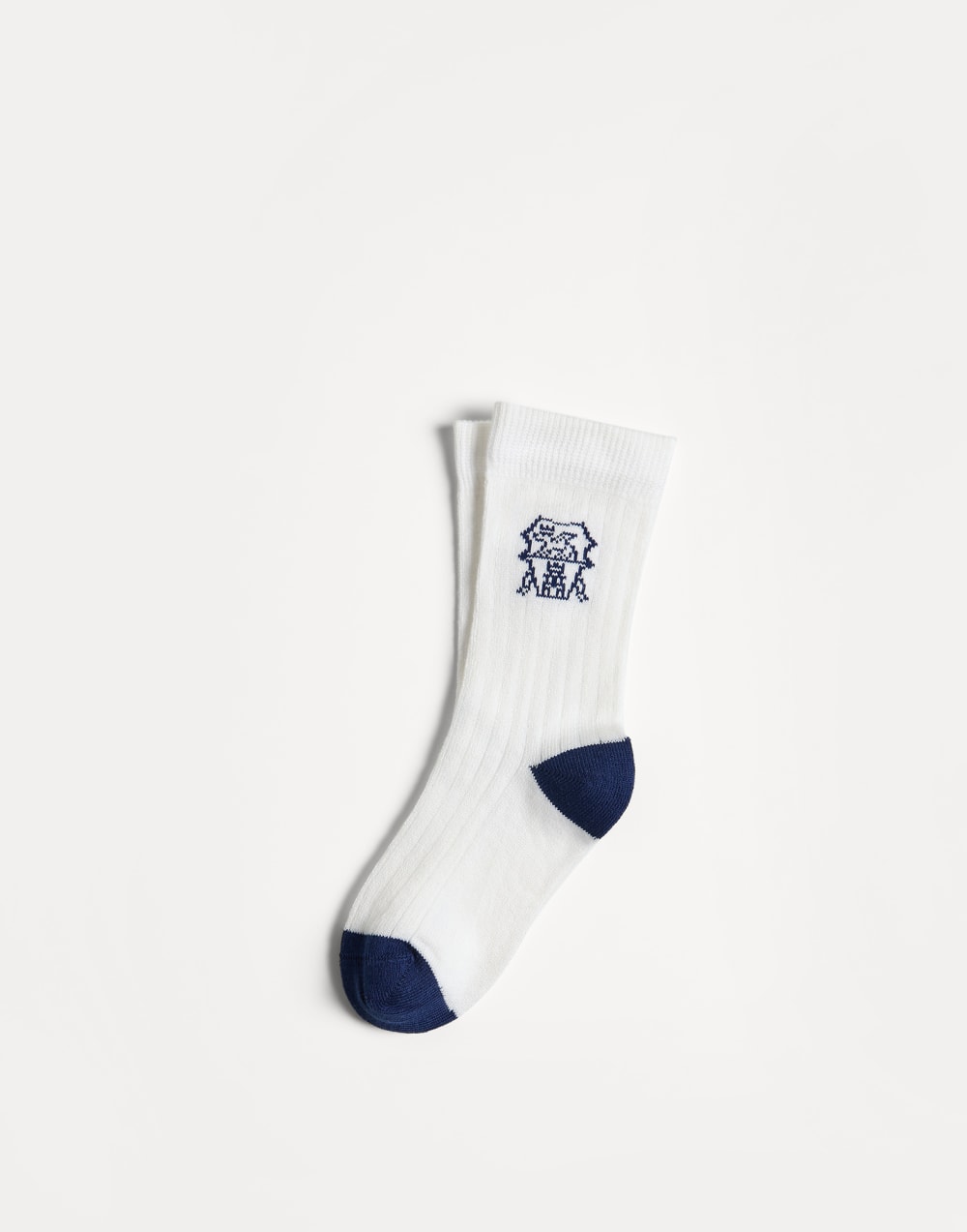 Rib knit socks with inlay Blue Boys - Brunello Cucinelli
