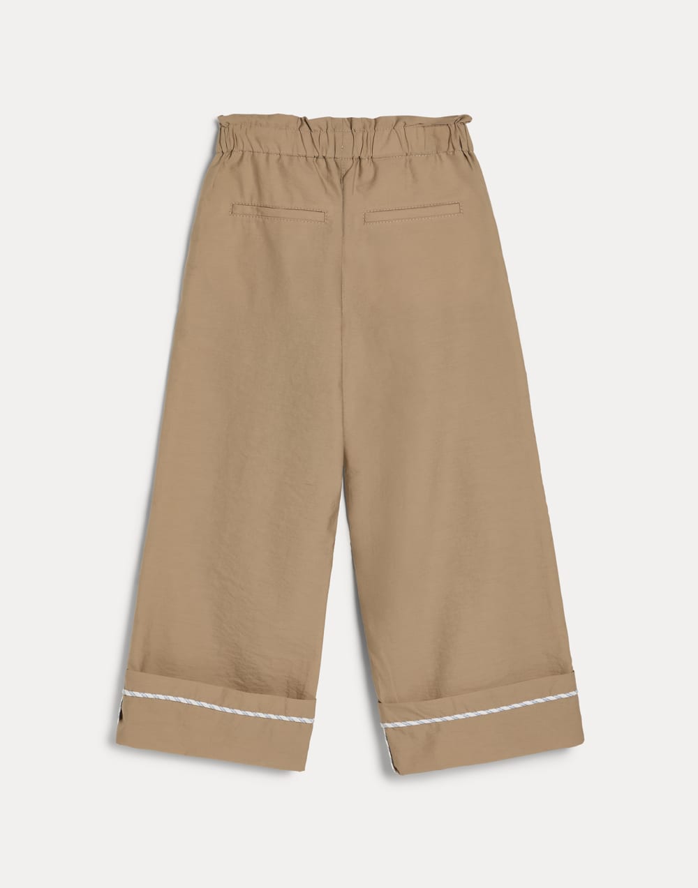 Baggy Crop trousers with monili Light Brown Girls - Brunello Cucinelli