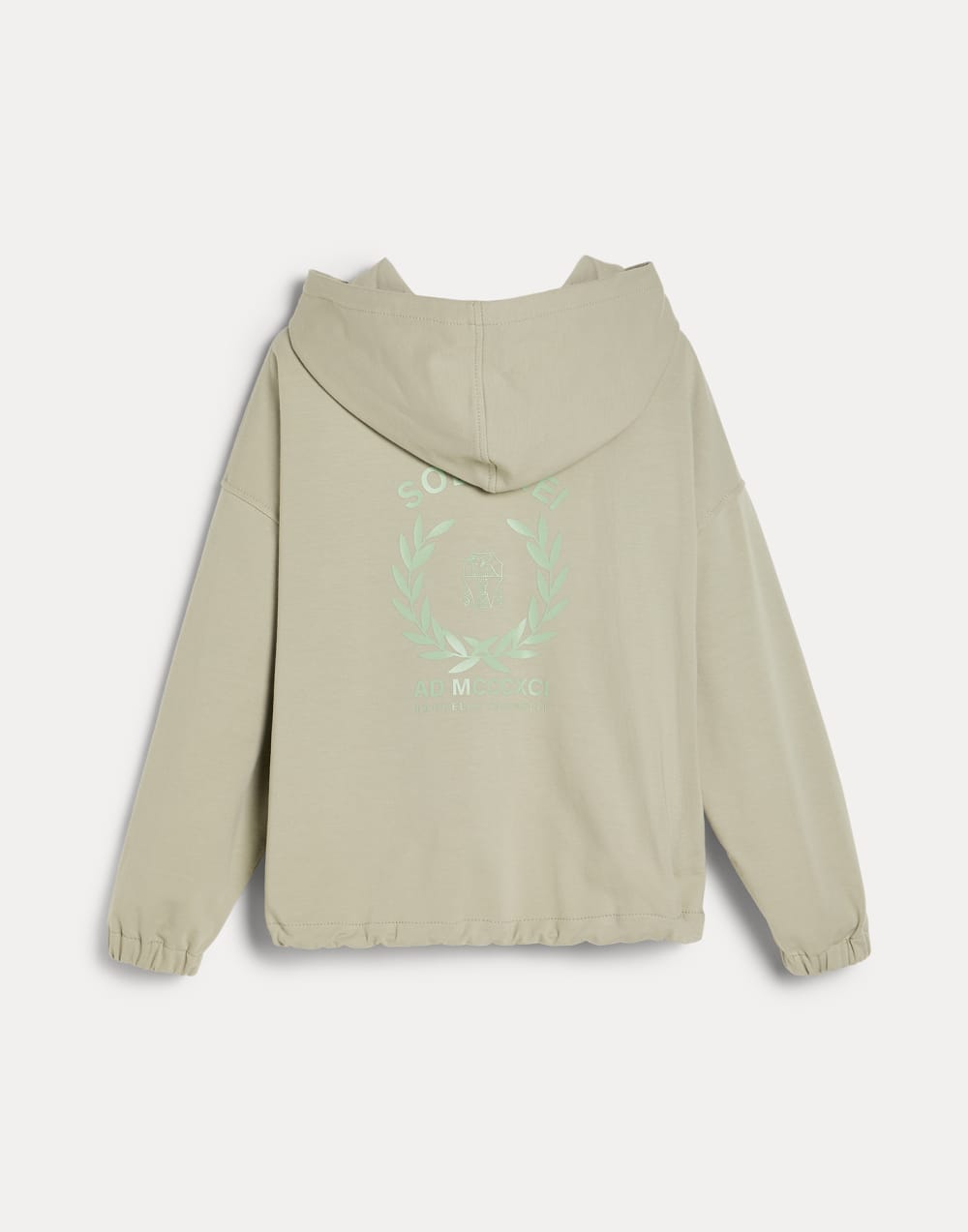 Hoodie with zipper and graphic Sage Girls - Brunello Cucinelli