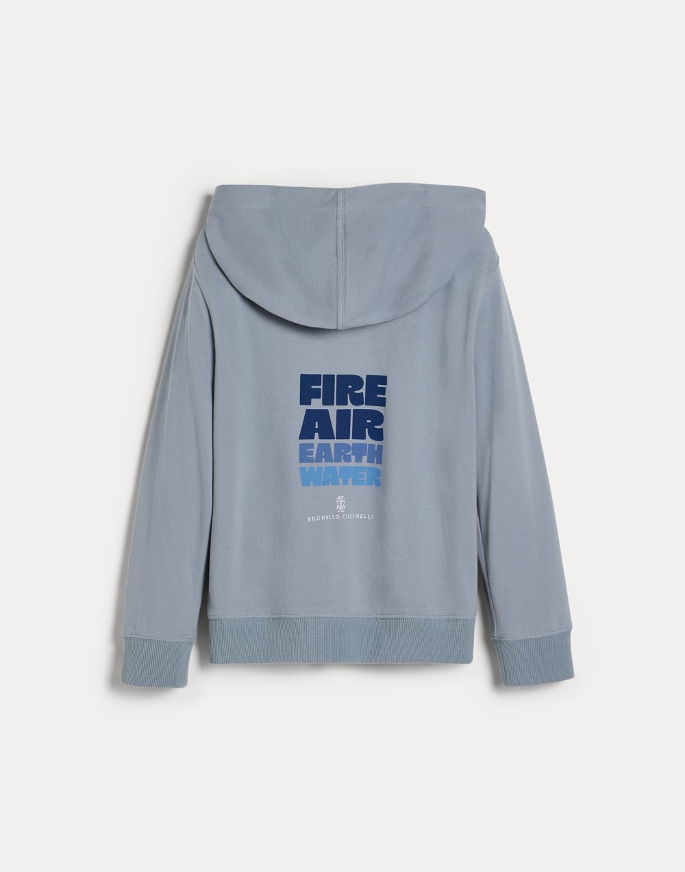 Sweatjacke mit Kapuze, Reißverschluss und Print Schiefergrau Jungen - Brunello Cucinelli