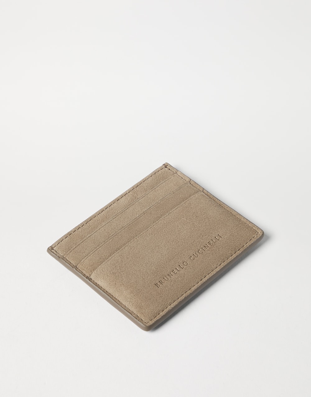 Suede card case Beige Woman - Brunello Cucinelli
