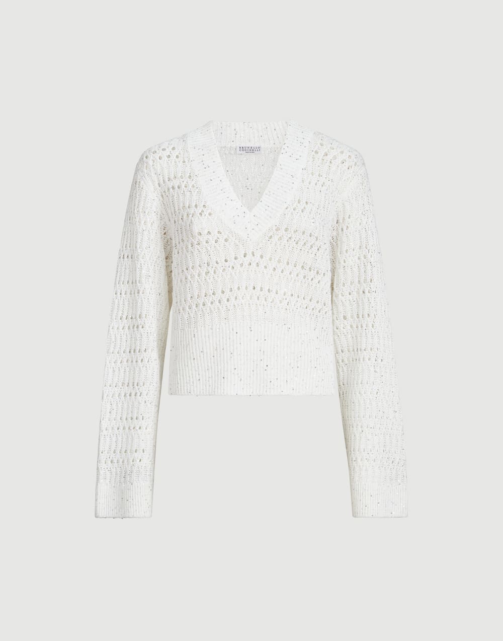 Dazzling braids sweater White Woman - Brunello Cucinelli