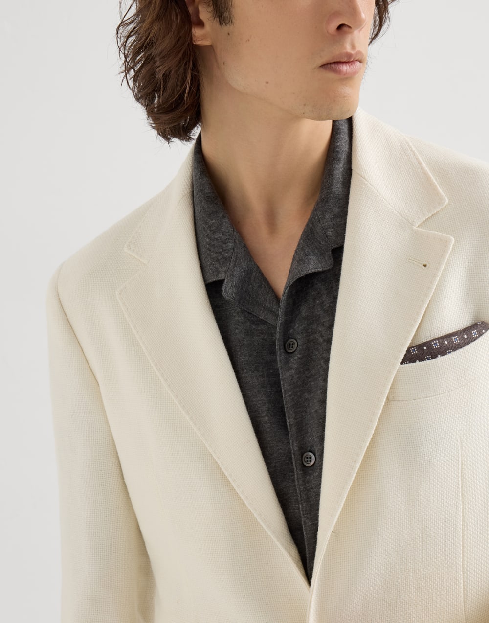 Hopsack deconstructed blazer Off-White Man - Brunello Cucinelli