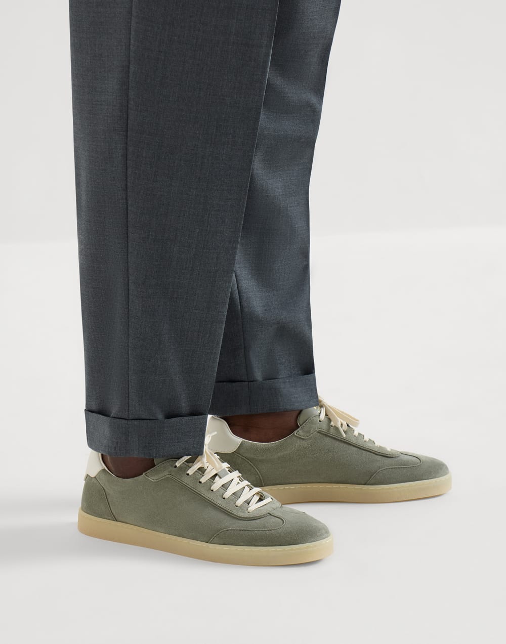 Suede sneakers Olive Man - Brunello Cucinelli