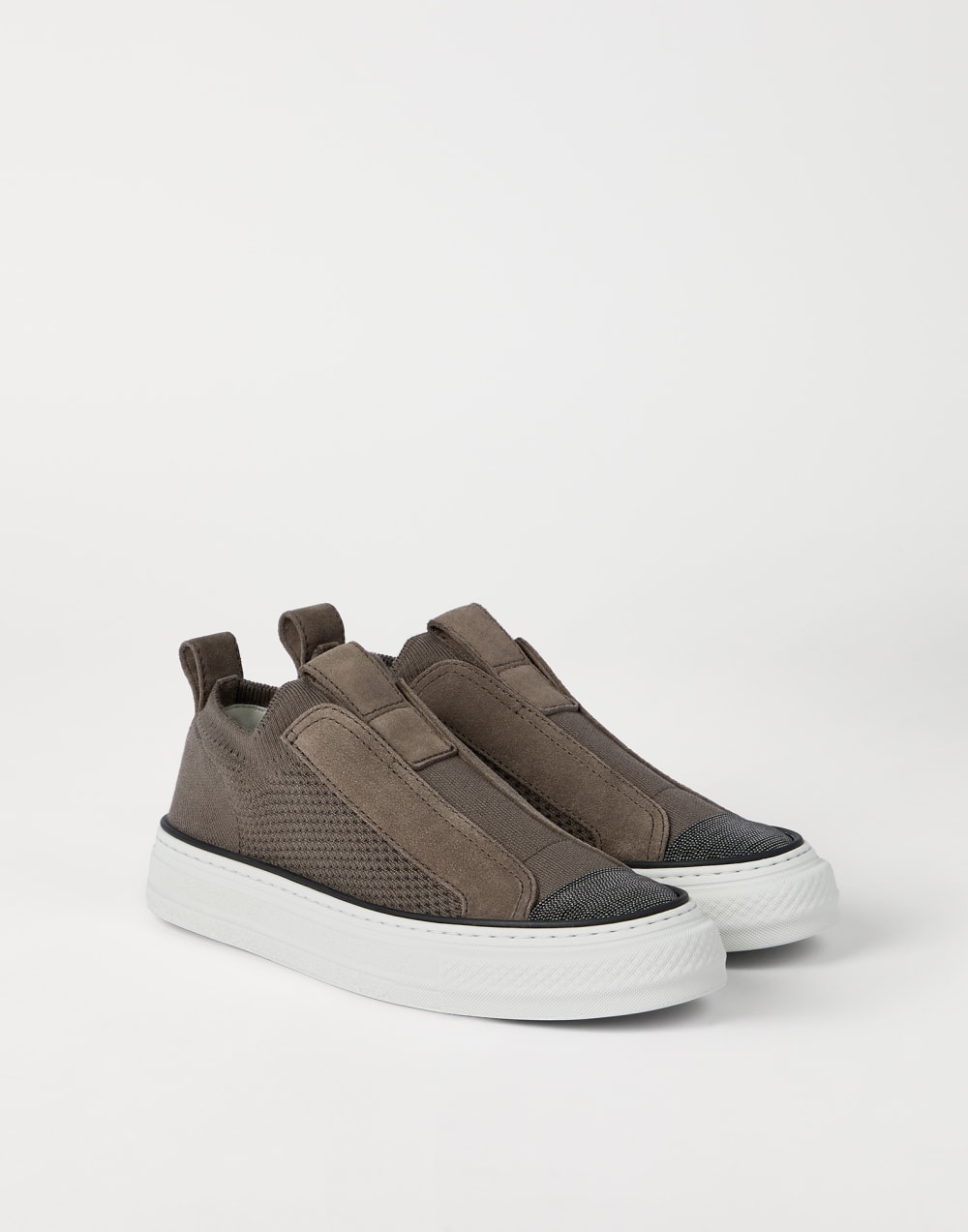Zapatillas deportivas slip-on Cacao Mujer - Brunello Cucinelli