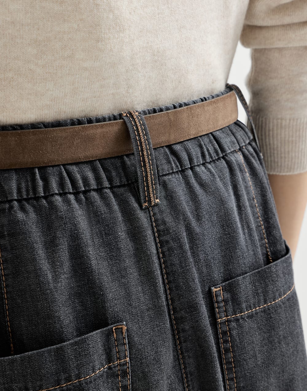 Pantalon cinq poche Gris Foncé Femme - Brunello Cucinelli