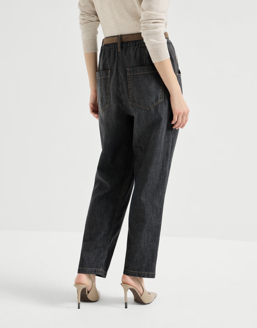 Pantalon cinq poche Gris Foncé Femme - Brunello Cucinelli