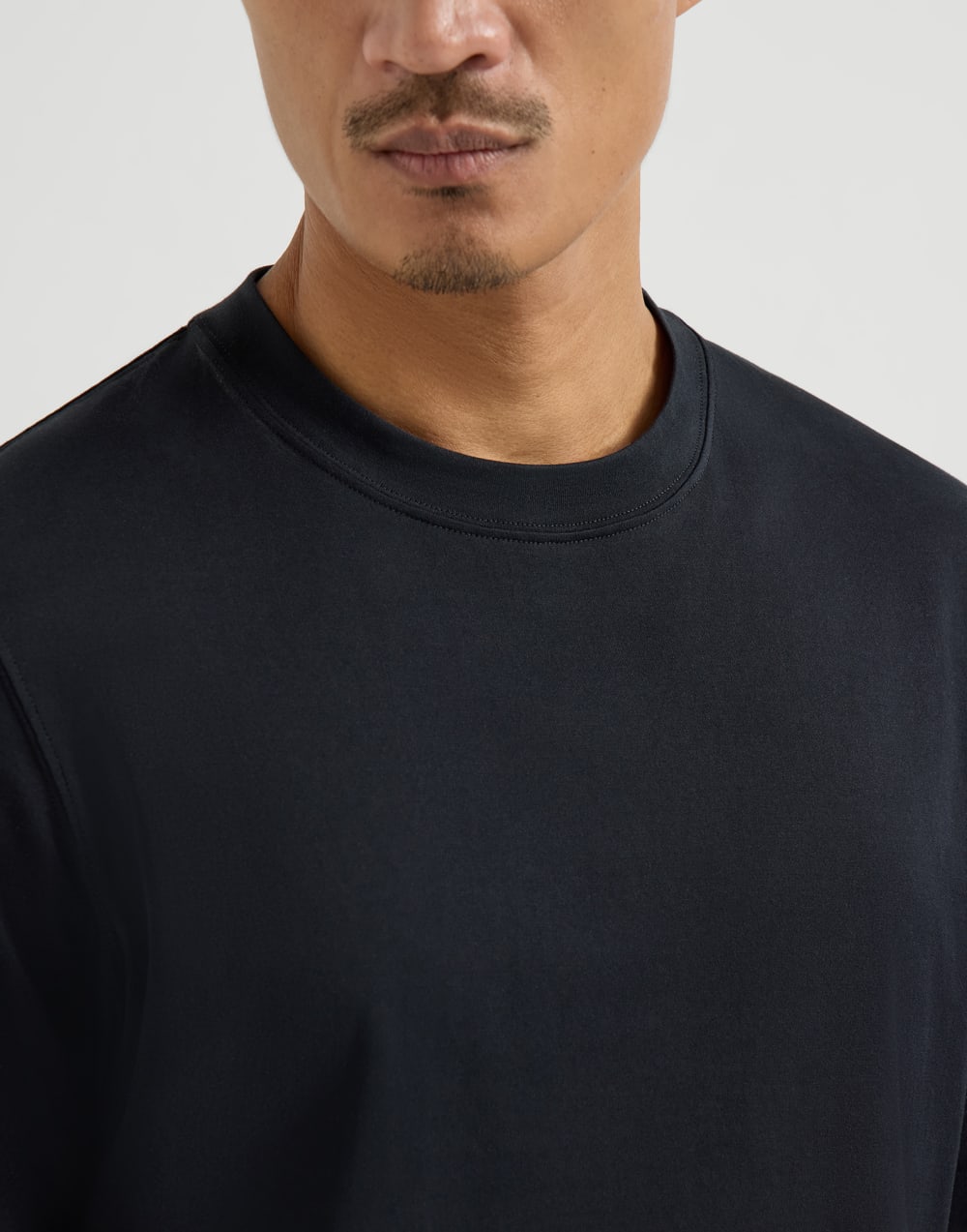 Cotton jersey crew neck T-shirt Black Man - Brunello Cucinelli