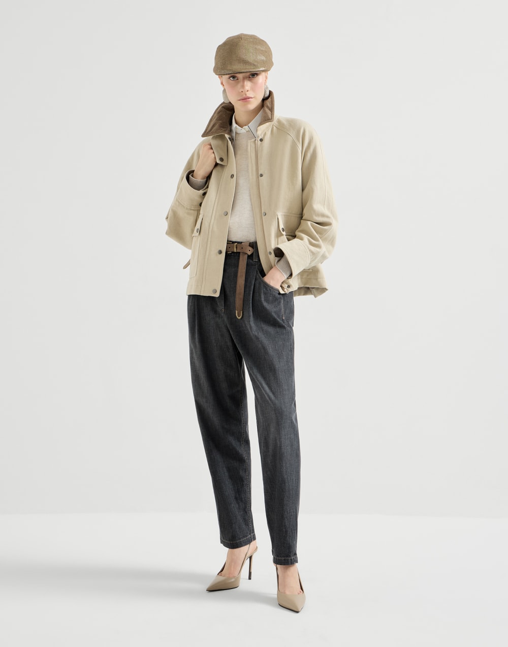 Pantalon cinq poche Gris Foncé Femme - Brunello Cucinelli
