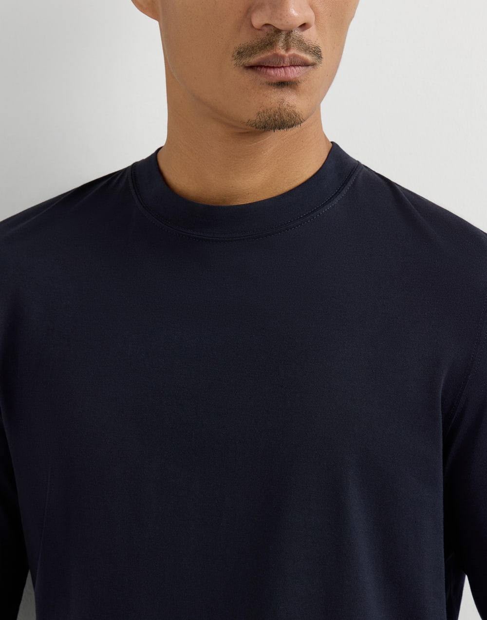 Cotton jersey T-shirt Navy Blue Man - Brunello Cucinelli