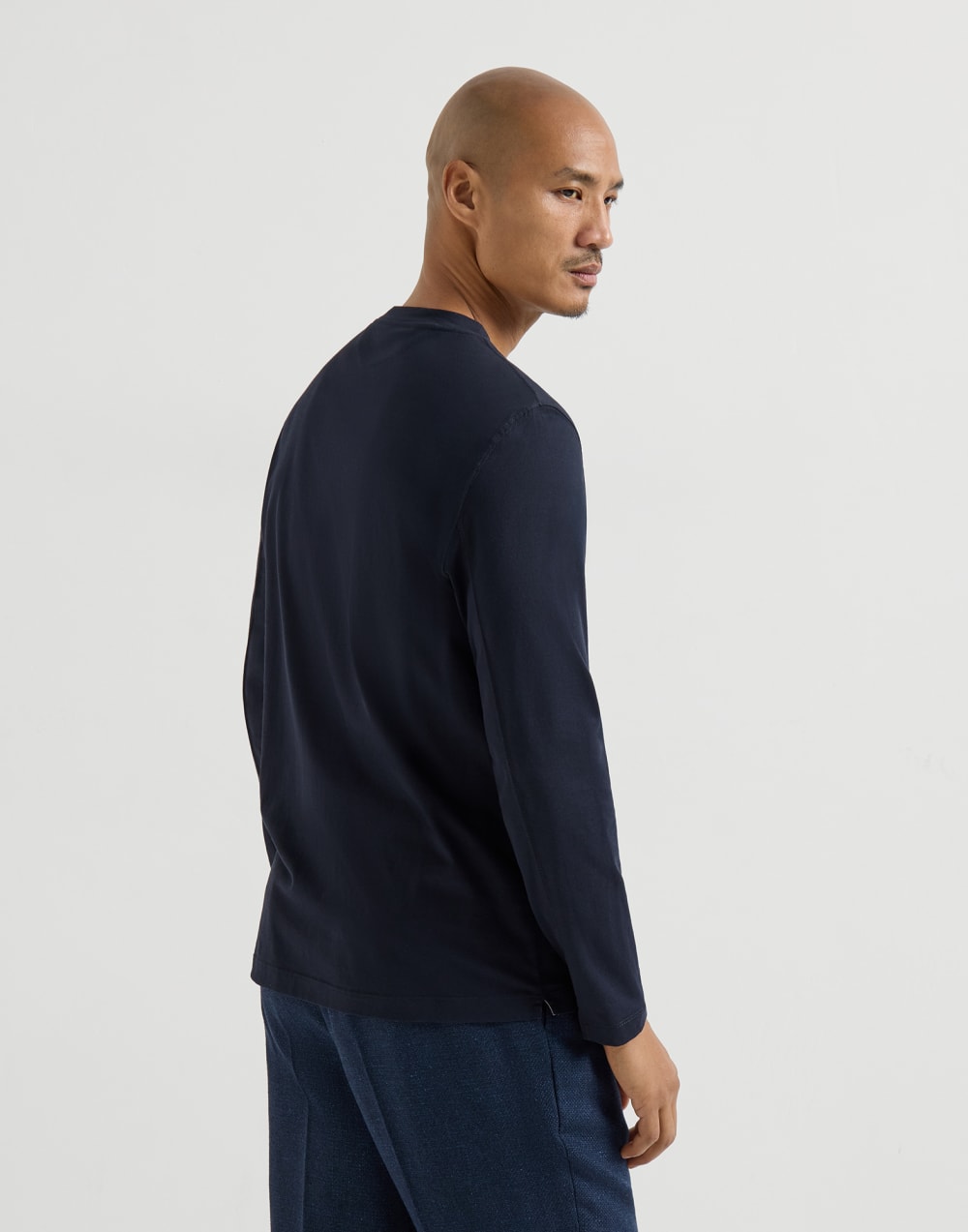 Cotton jersey T-shirt Navy Blue Man - Brunello Cucinelli