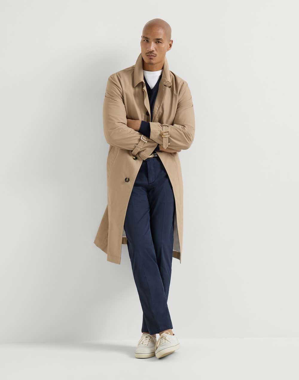 Comfort gabardine trousers Navy Blue Man - Brunello Cucinelli