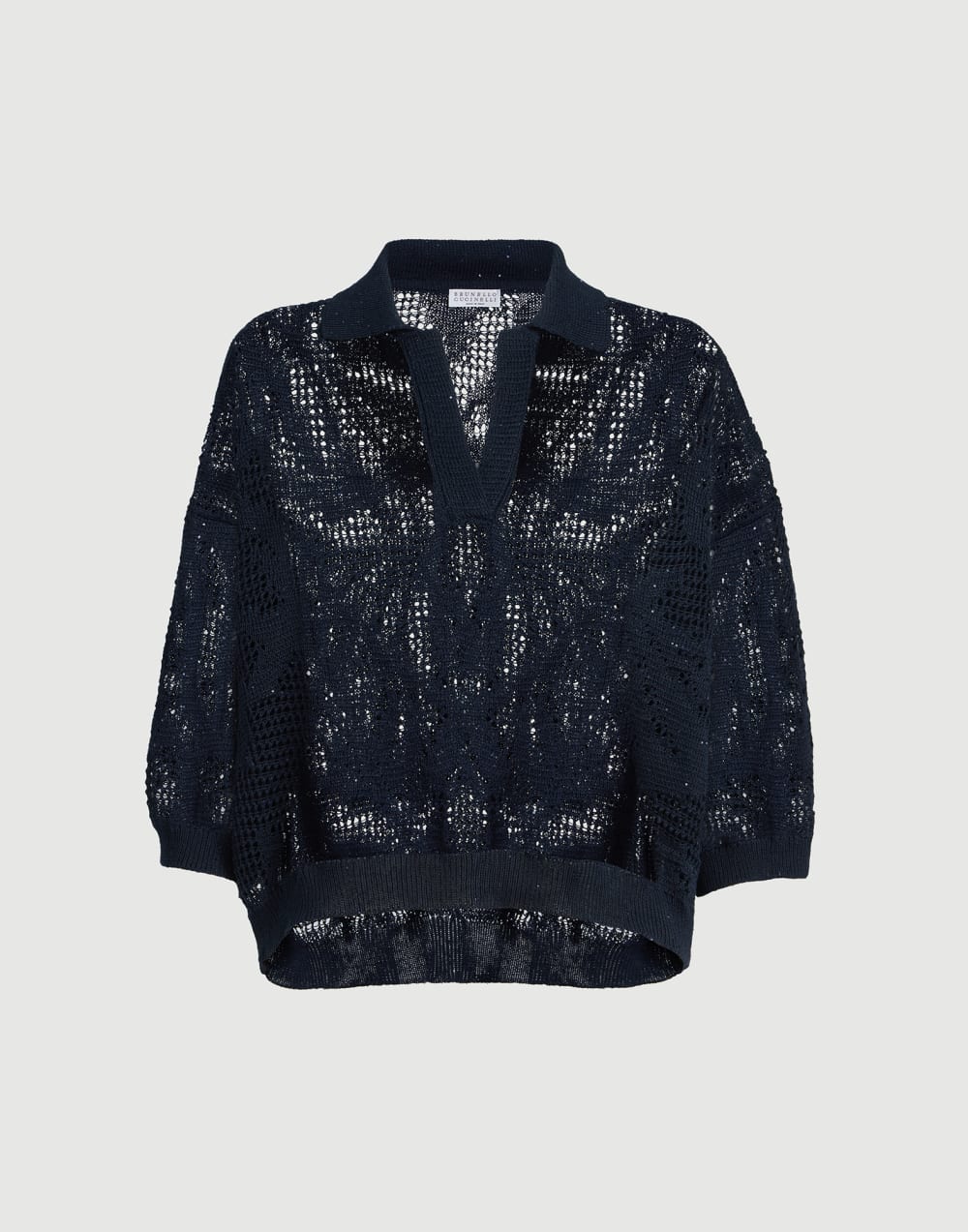 Dazzling Water Lillies-Poloshirt Blau Damen - Brunello Cucinelli