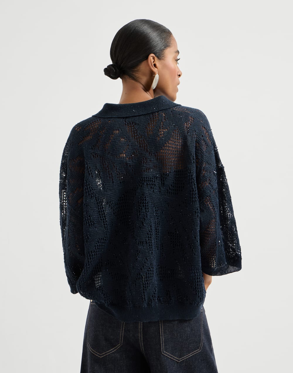 Dazzling Water Lillies-Poloshirt Blau Damen - Brunello Cucinelli