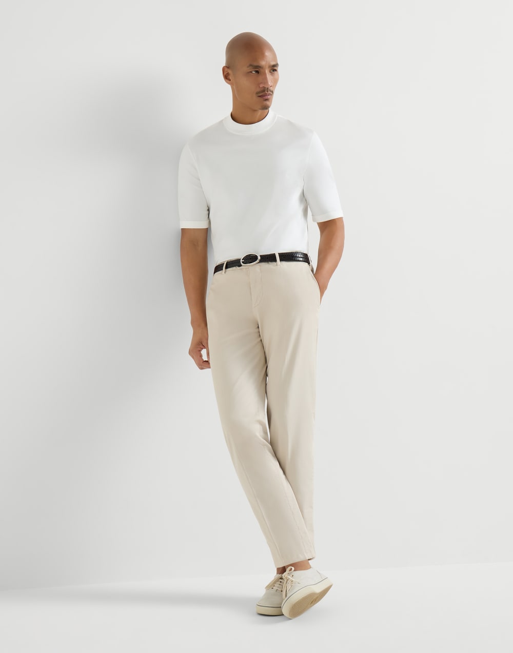 Pantalón de gabardina confort Beige Claro Hombre - Brunello Cucinelli