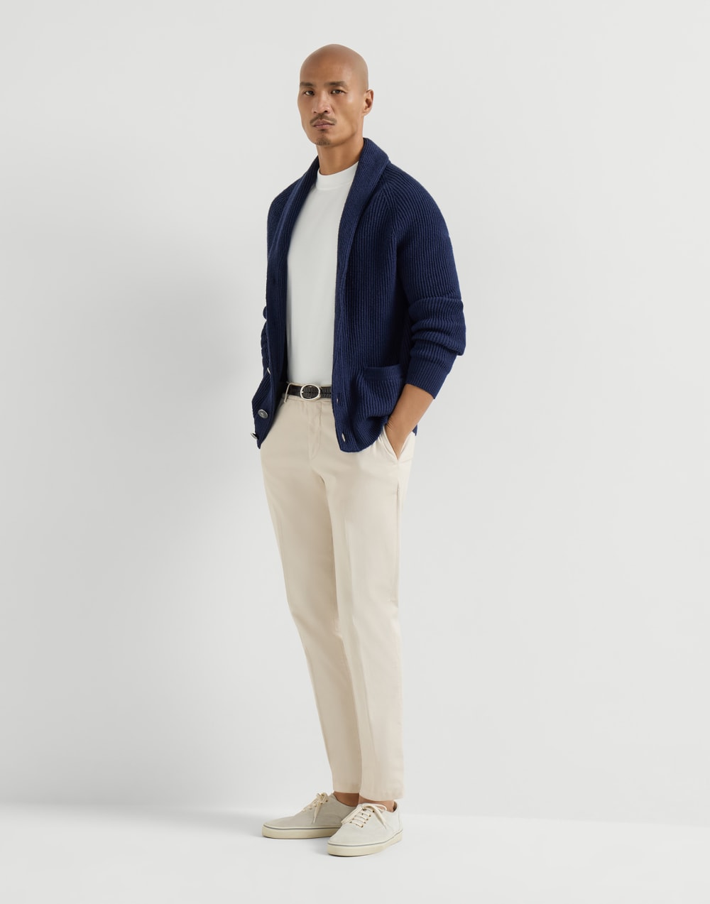 Pantalón de gabardina confort Beige Claro Hombre - Brunello Cucinelli