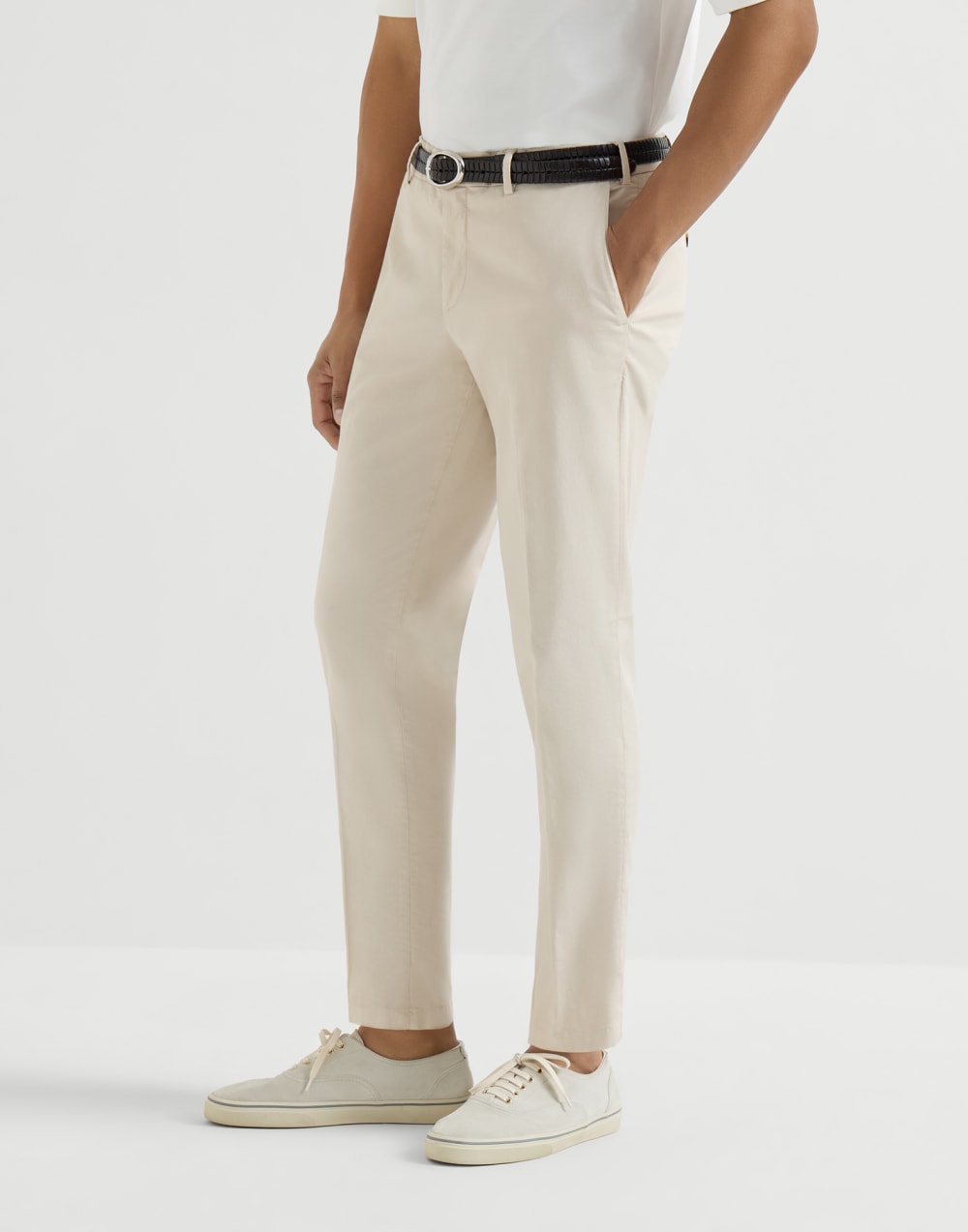 Comfort gabardine trousers Buff Man - Brunello Cucinelli