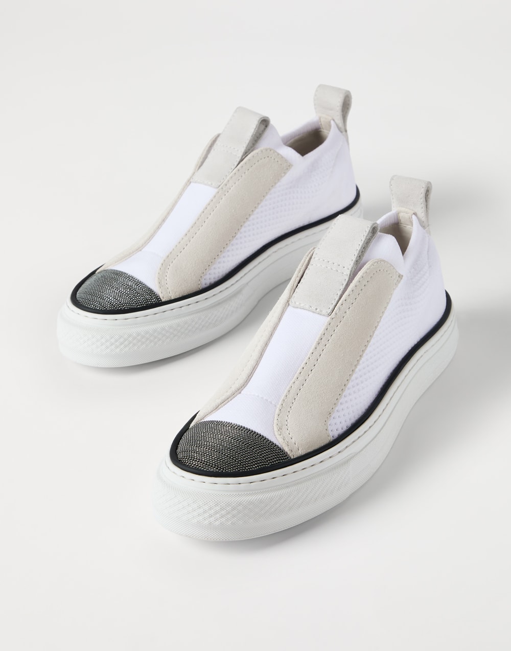 Sneakers with monili White Woman - Brunello Cucinelli