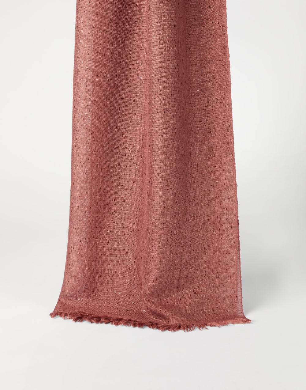 Cashmere and silk Diamond yarn scarf Orange Woman - Brunello Cucinelli