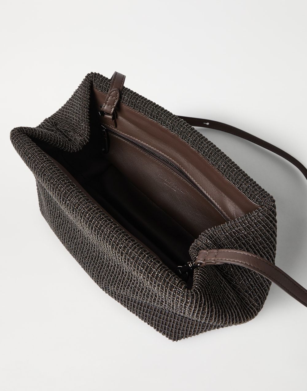 Bolso Pouch Precious Marrón Oscuro Mujer - Brunello Cucinelli