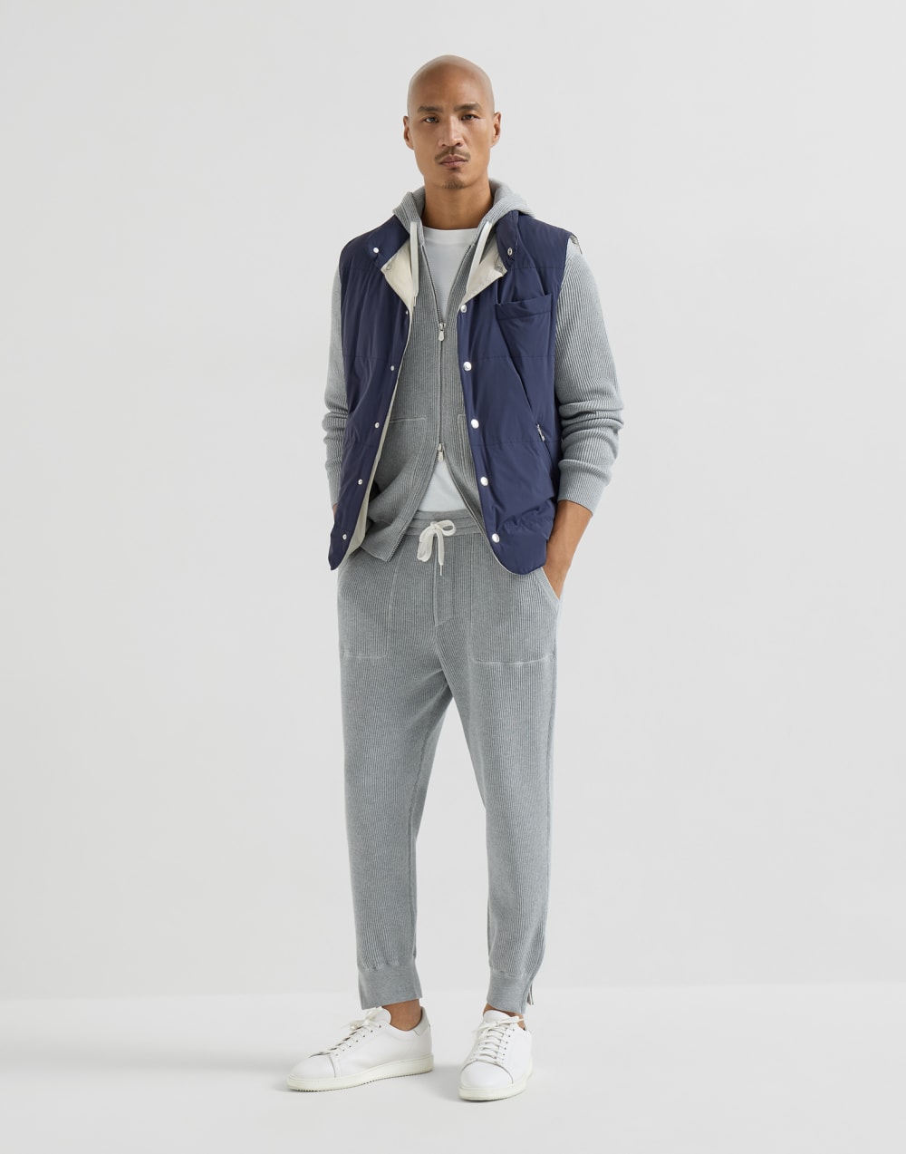 Daunenweste aus Nylon Blau Herren - Brunello Cucinelli