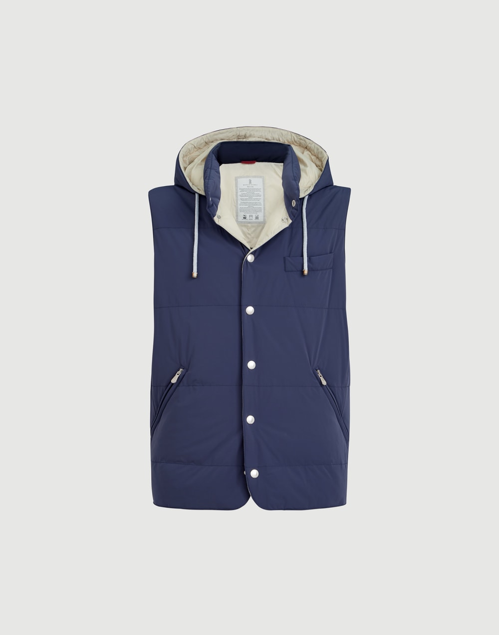 Daunenweste aus Nylon Blau Herren - Brunello Cucinelli
