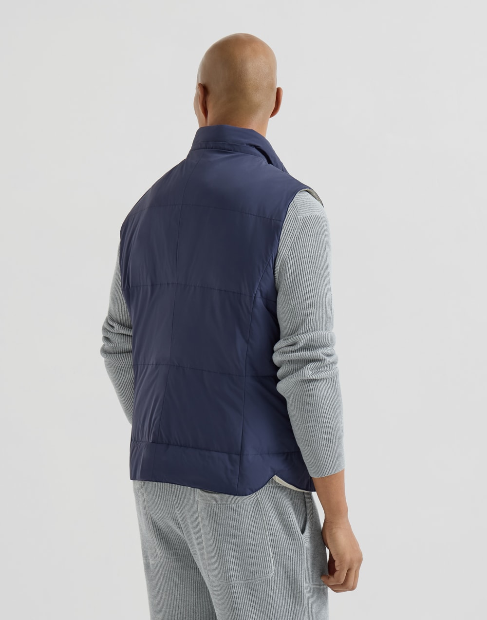 Nylon down vest Blue Man - Brunello Cucinelli