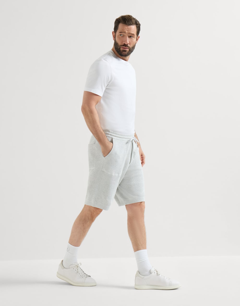 Knitted Bermuda shorts Fog Man - Brunello Cucinelli