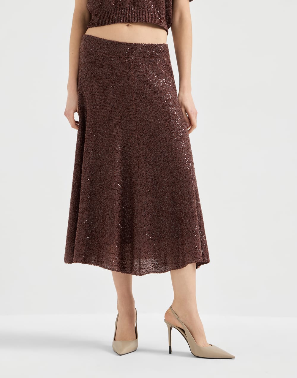 Knitted skirt Bordeaux Woman - Brunello Cucinelli