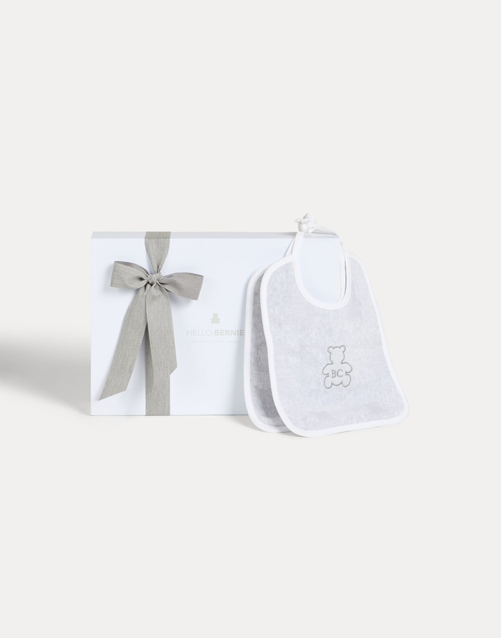 Baby Bernie 2-piece bib set Light Grey Baby - Brunello Cucinelli