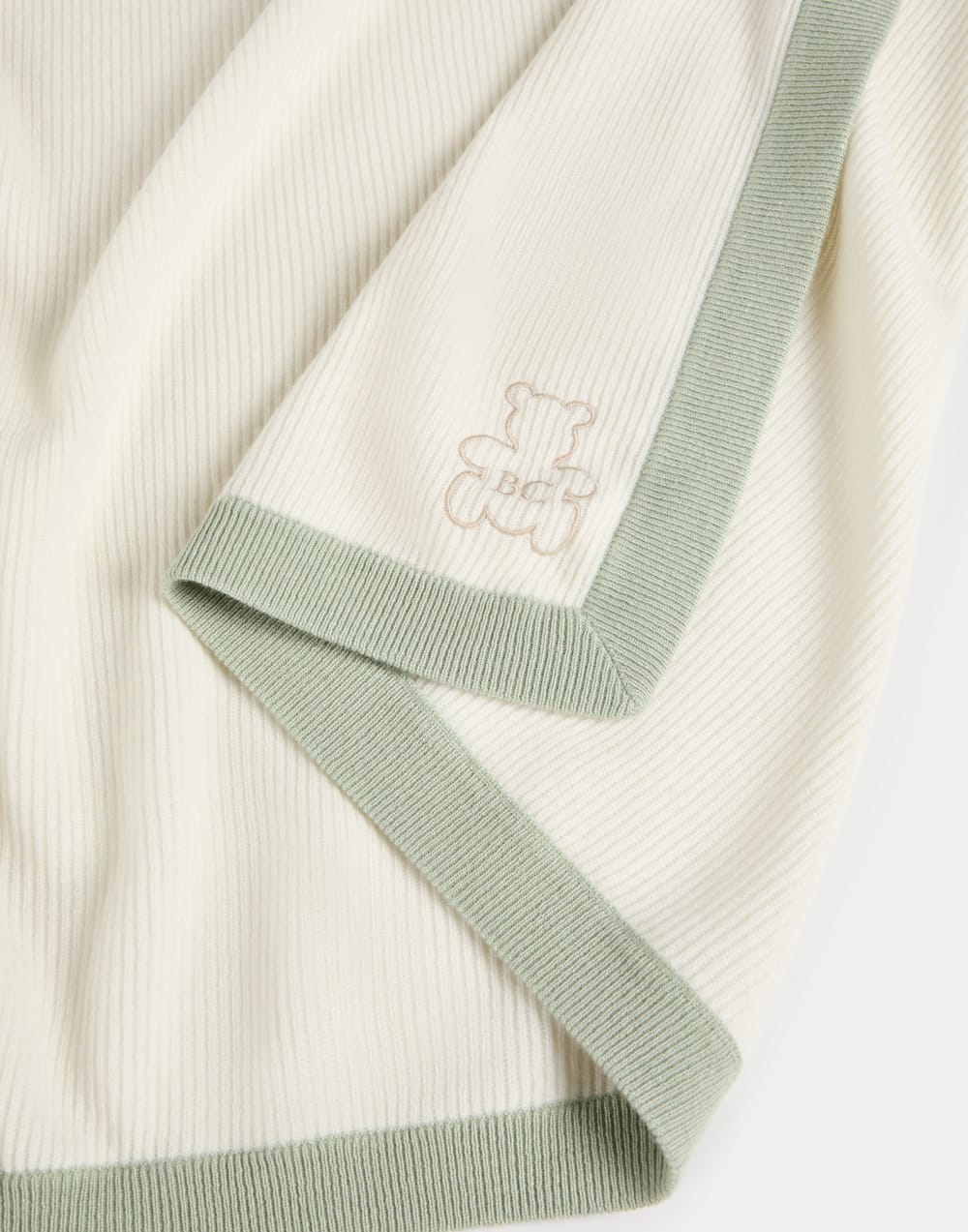 Baby Bernie rib knit blanket Mint Green Baby - Brunello Cucinelli