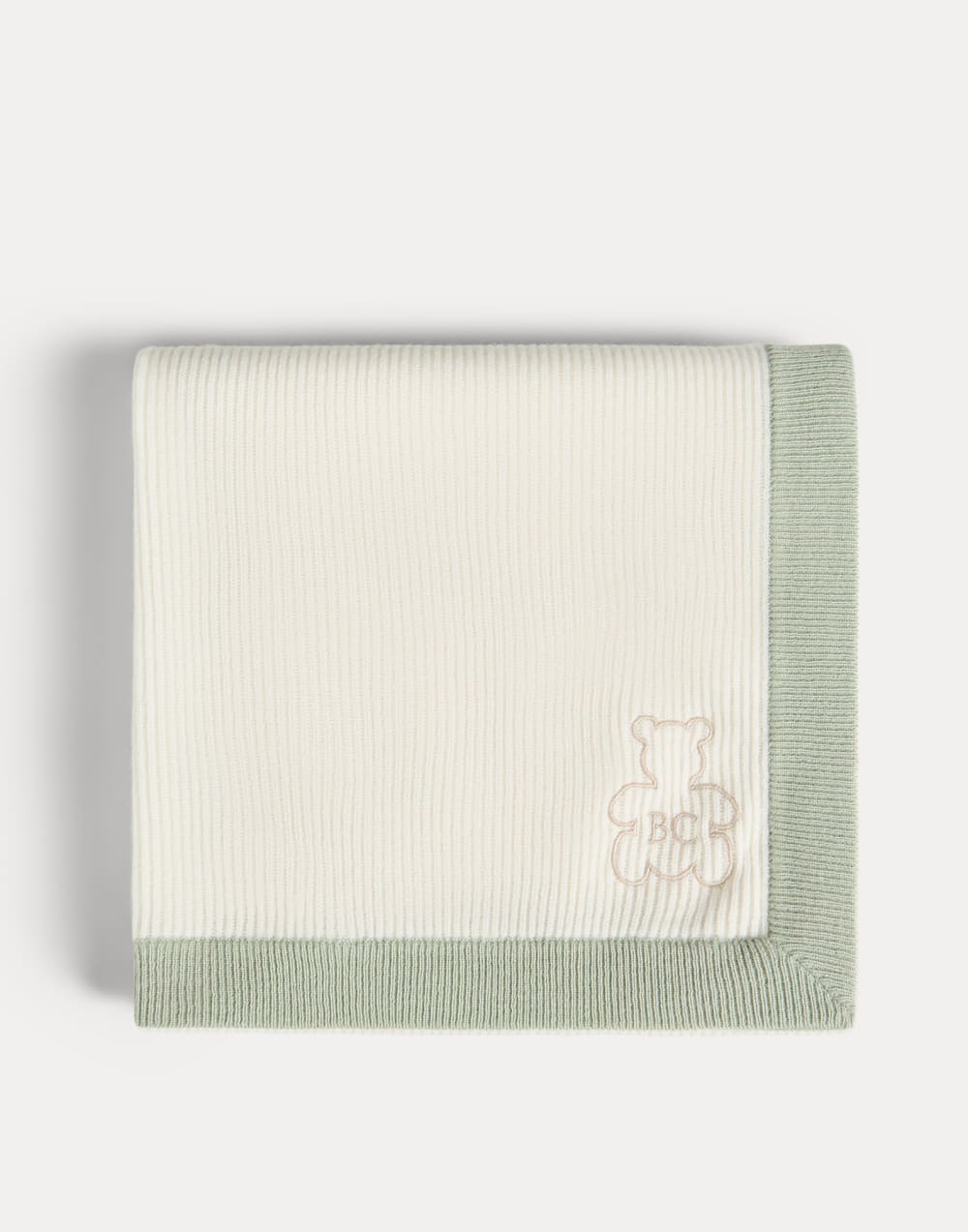 Baby Bernie rib knit blanket Mint Green Baby - Brunello Cucinelli