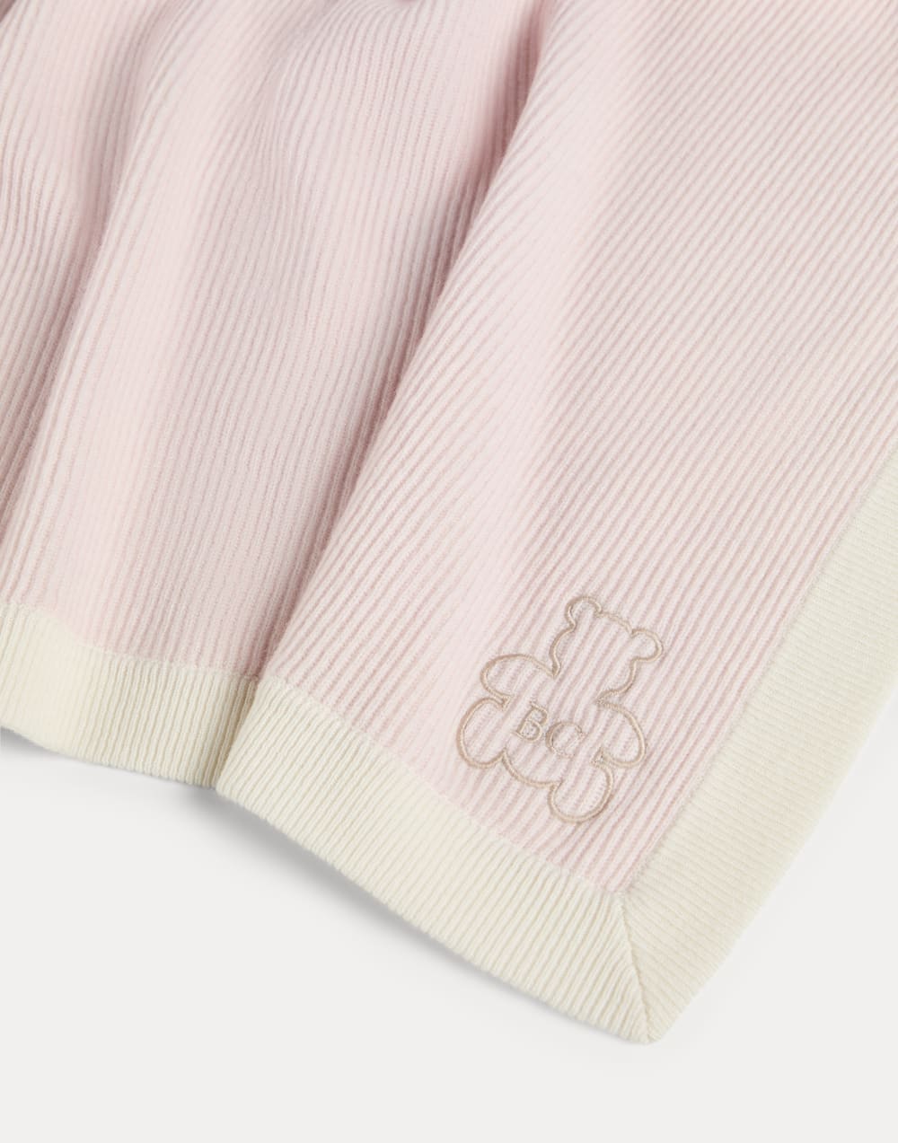 Baby Bernie rib knit blanket Pink Baby - Brunello Cucinelli