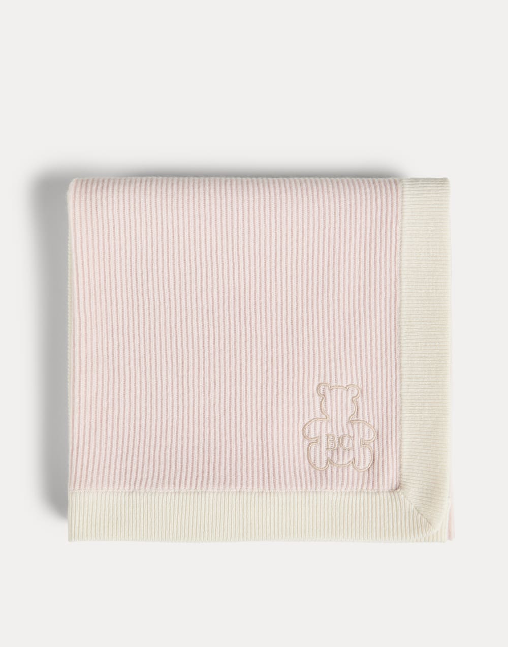 Baby Bernie rib knit blanket Pink Baby - Brunello Cucinelli