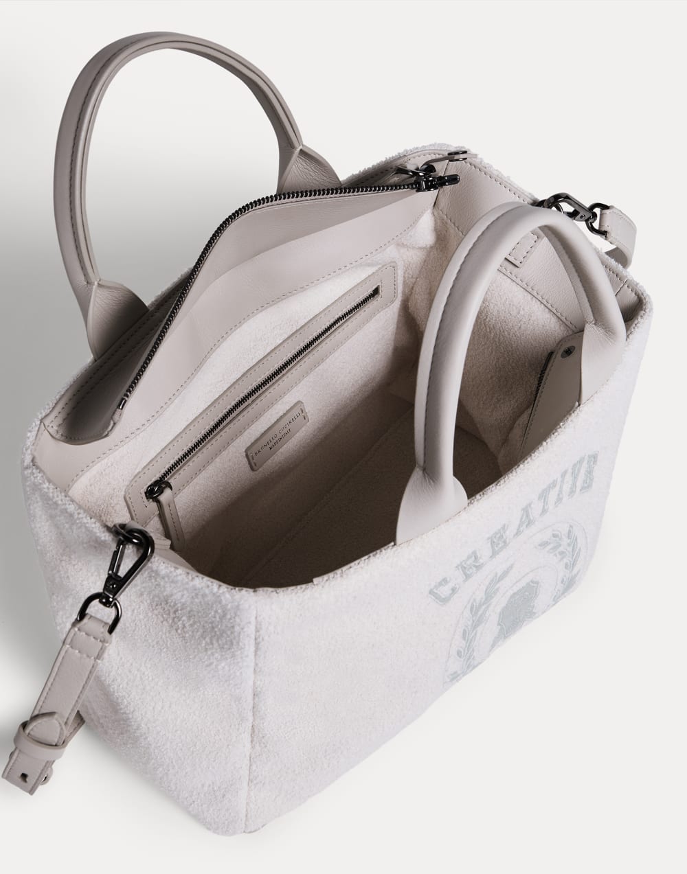French Terry bag with embroidery Panama Girls - Brunello Cucinelli