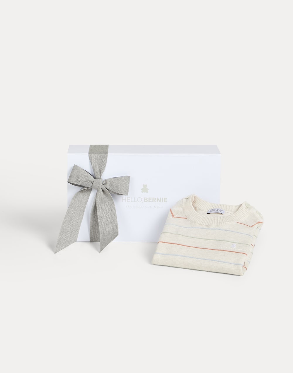 Bernie Baby knit coverall Oat Baby - Brunello Cucinelli