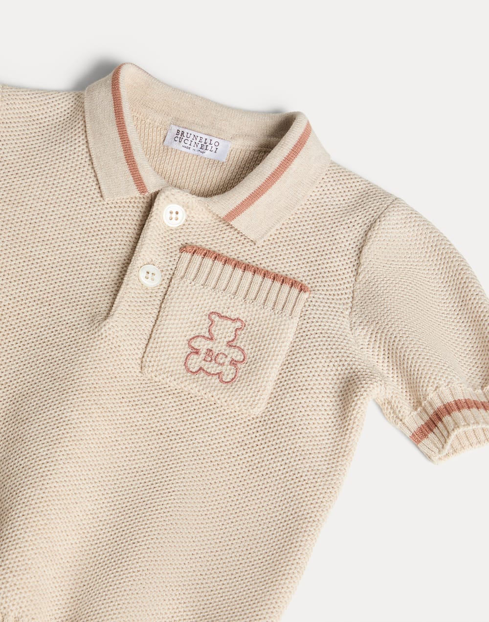 Baby Bernie polo shirt Beige Baby - Brunello Cucinelli