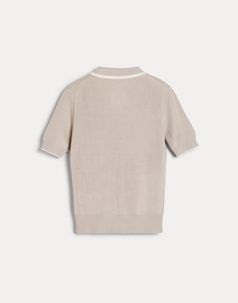 English rib knit polo shirt with logo Beige Boys - Brunello Cucinelli