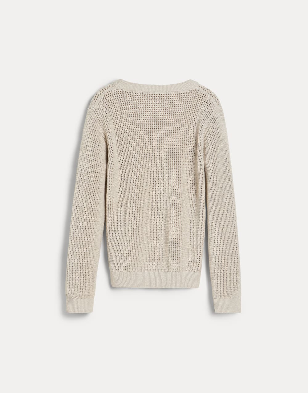 Sparkling cotton ribbed net sweater Oat Girls - Brunello Cucinelli
